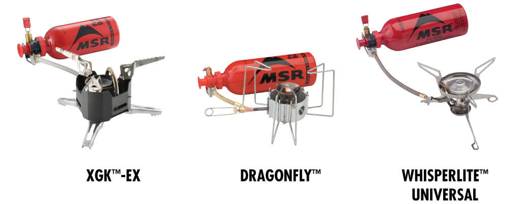 MSR XGK-EX, DragonFly, WhisperLite Universal multi liquid fuel stoves