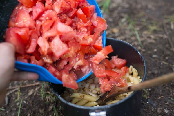 Adding fresh tomatoes