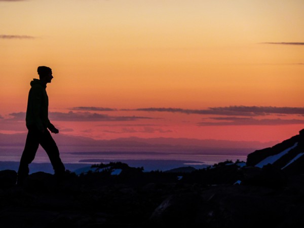 Sunset walk on the flanks of Mount Baker.