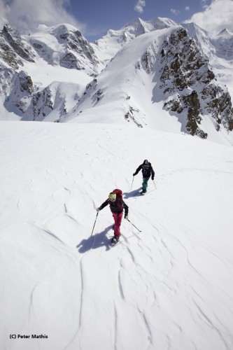 Nadine Wallner and Mitch Tölderer on the Piz Palü region, Switzerland.