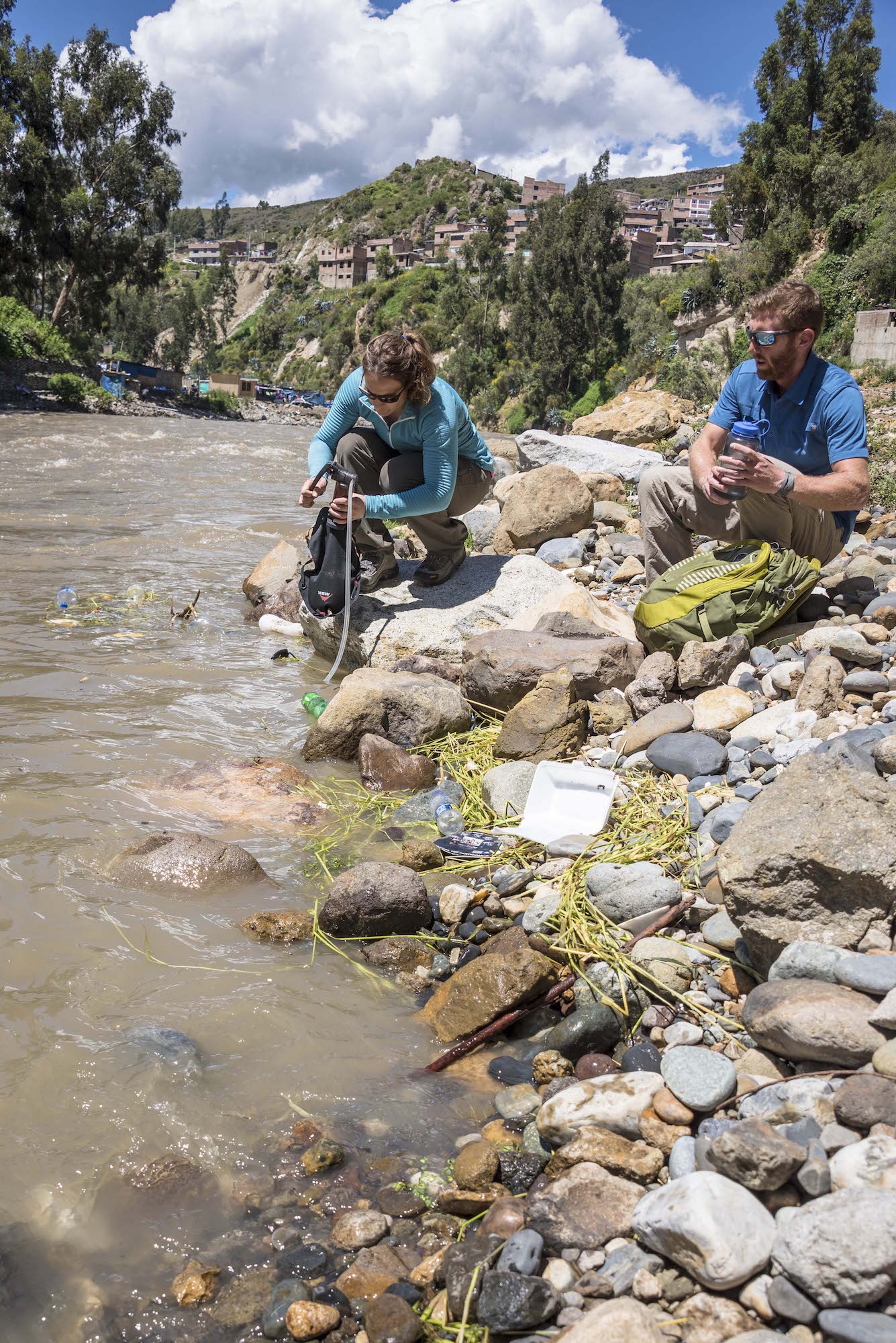 backpacking in peru with water purifier
