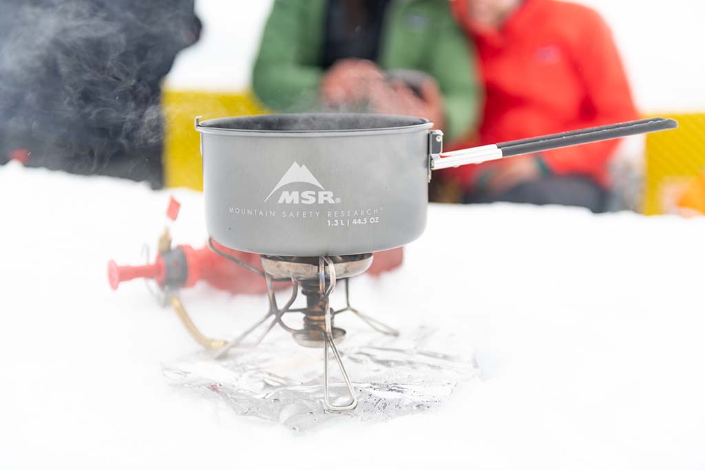 boiling water in the snow