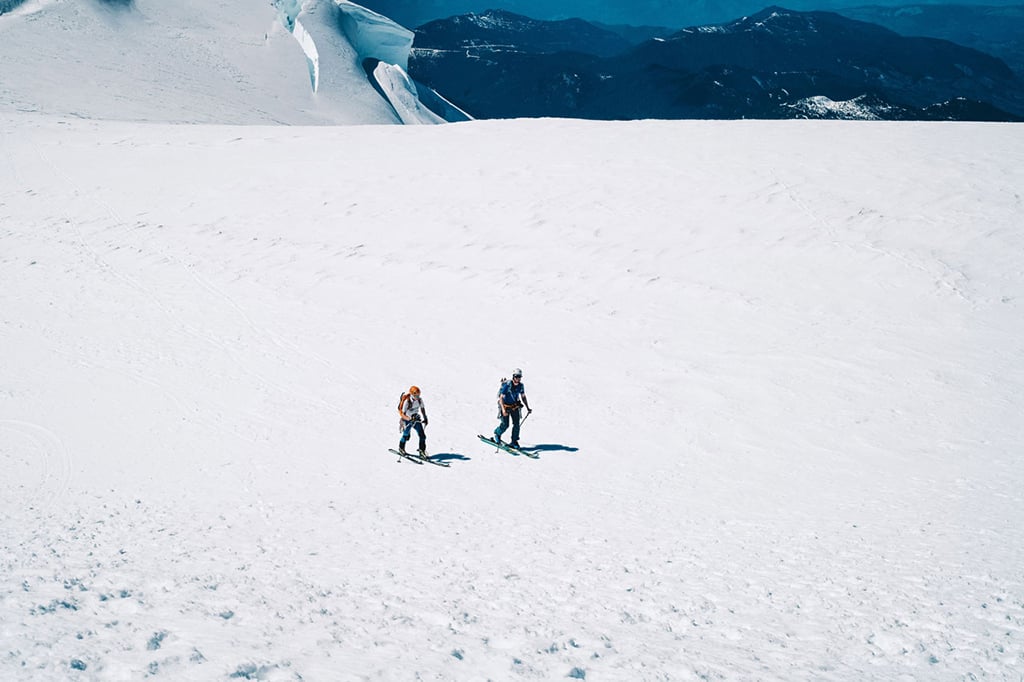 ski mountaineering with friend