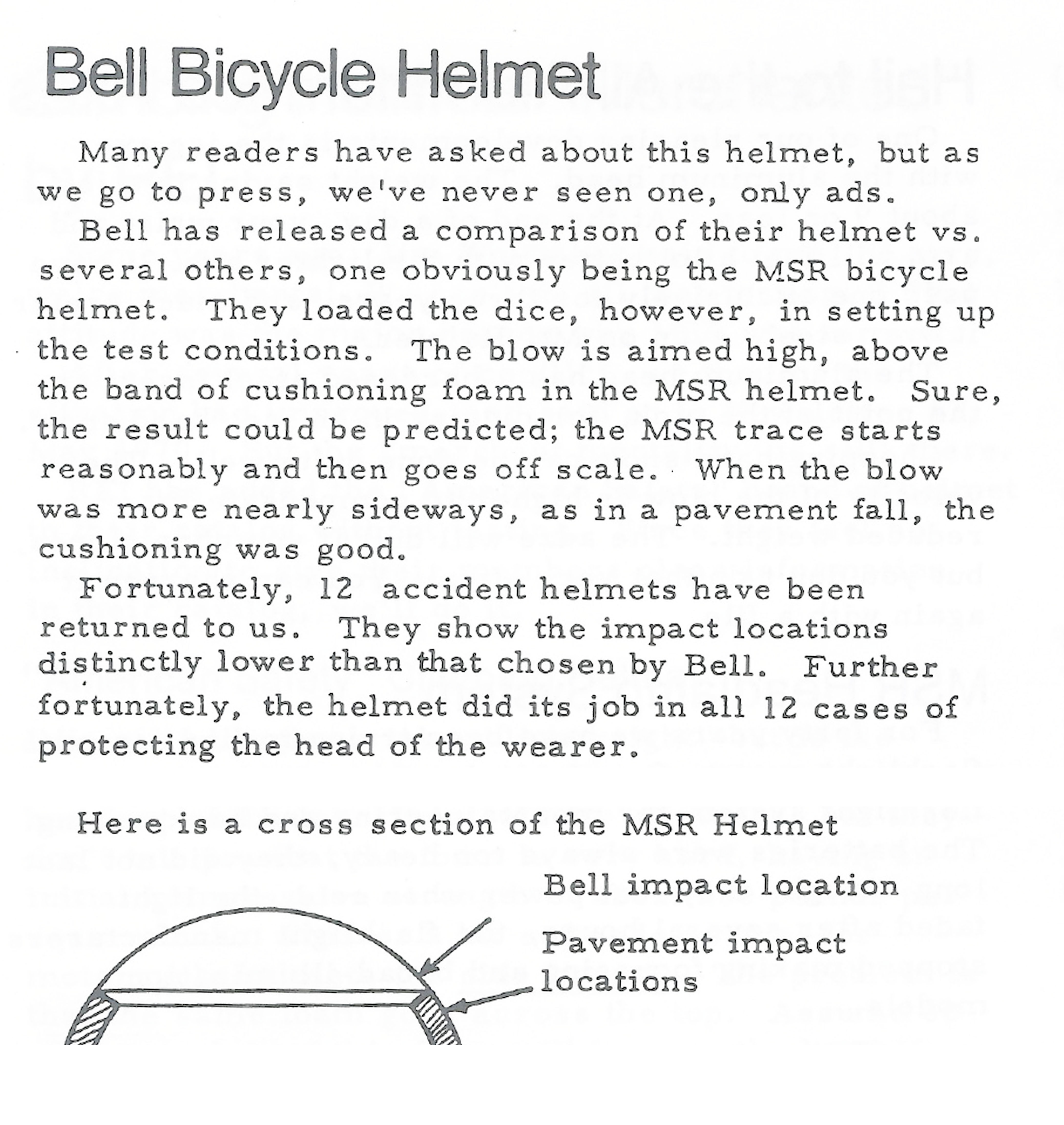 MSR bell bicycle helmet newsletter