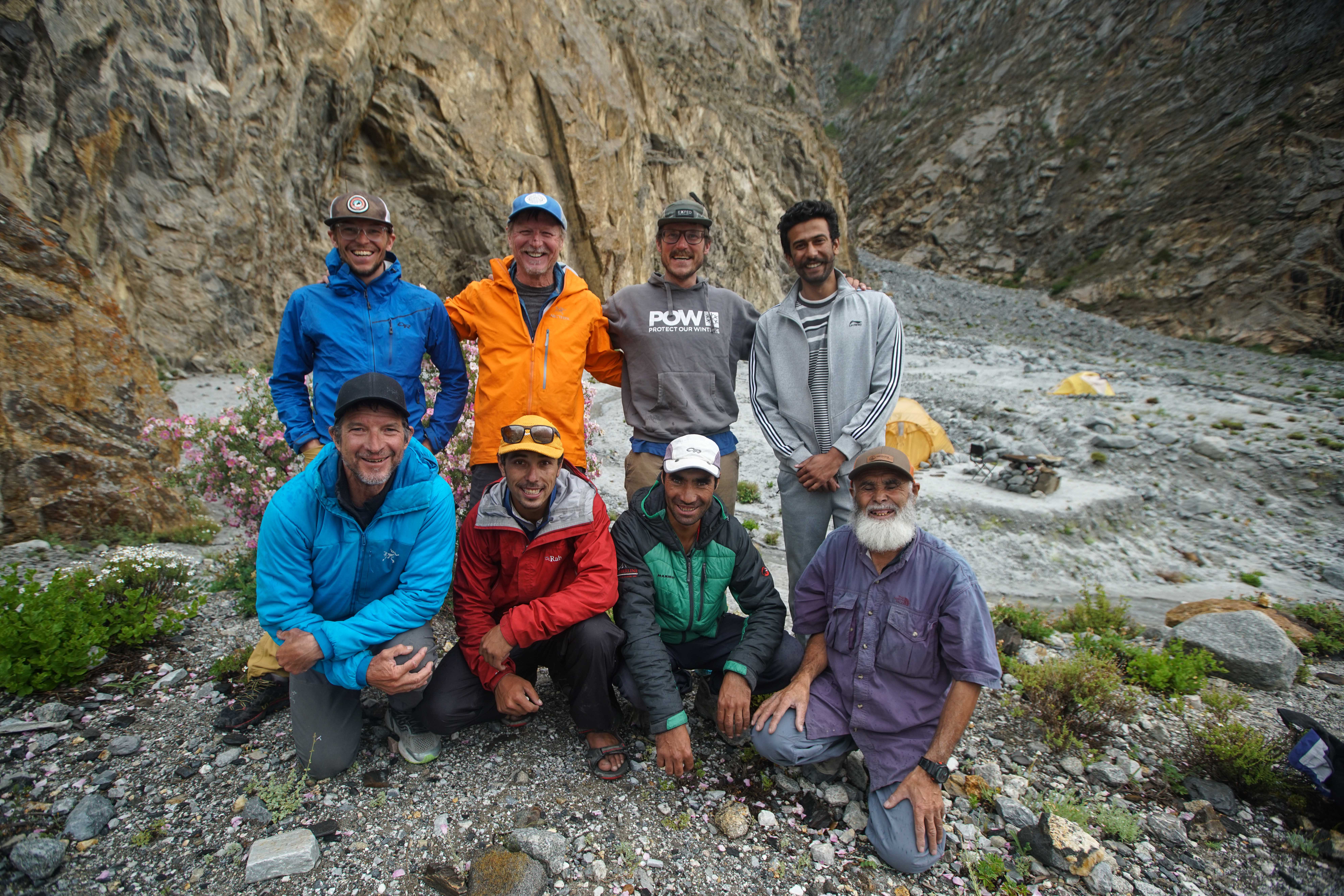 The team and staff in basecamp after climb