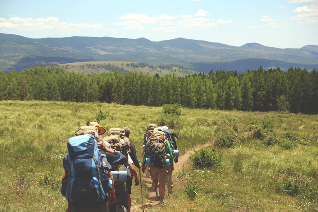 backpacking in a group