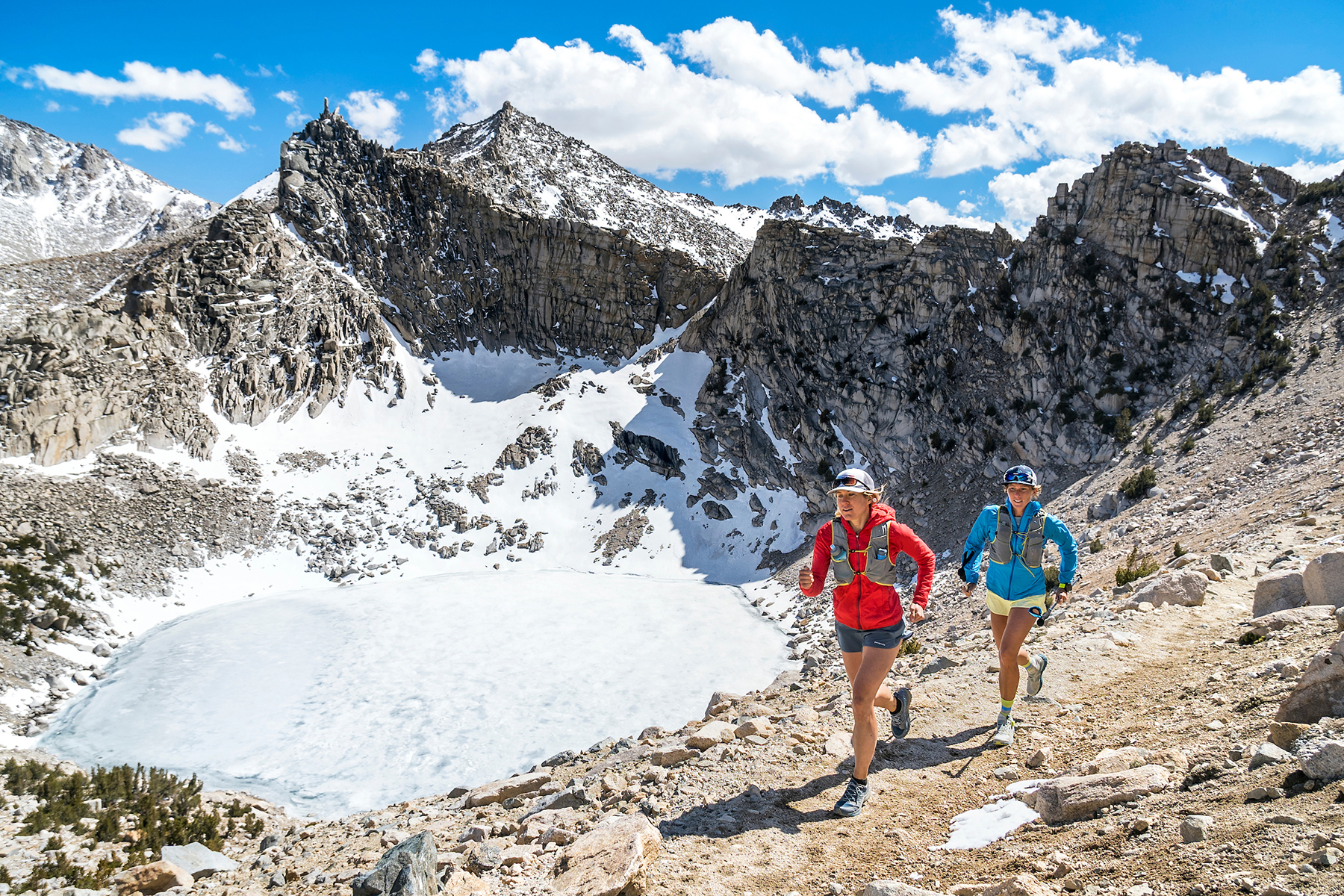 Trail running the Kearsarge Pass to Mt. Gould Trail in California's Sierra Nevada