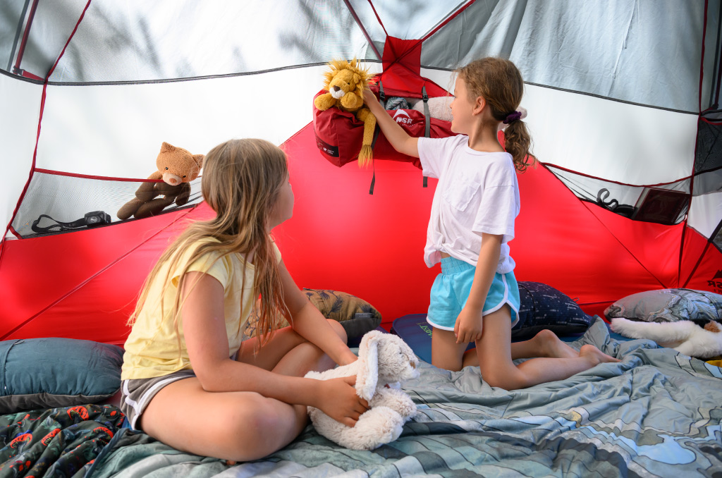family camping tent interior storage pockets 