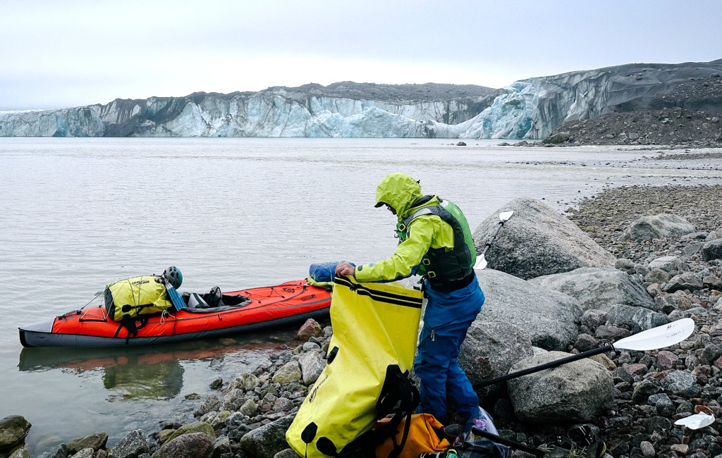 Packing SealLine bags and loading onto kayaks