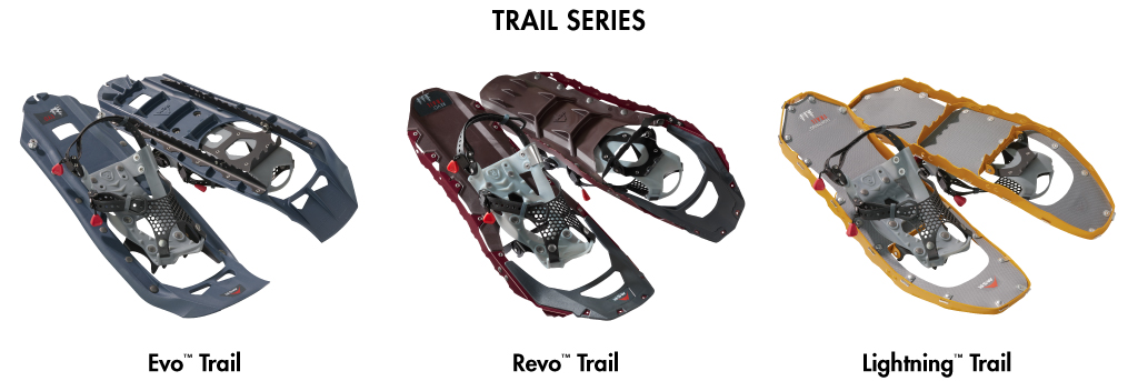 MSR Trail Series Snowshoes; Evo, Revo, and Lightning Trail