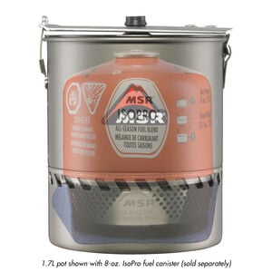 MSR Reactor® Stove System | 1.7L pot shown with 8-oz. IsoPro fuel canister (sold separately)