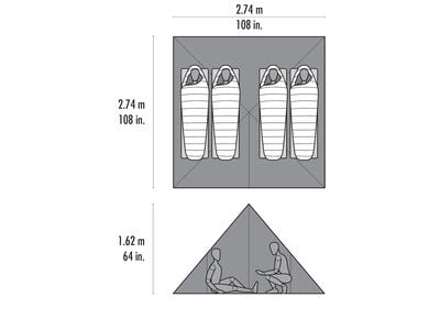 Front Range™ 4 Person Ultralight Tarp Shelter | Dimensions | MSR