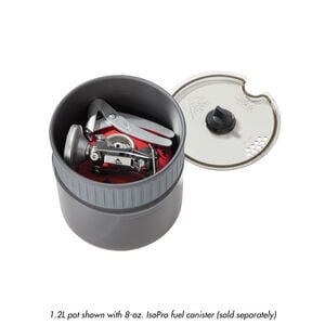 MSR PocketRocket® Deluxe Stove Kit | 1.2L pot shown with 8-oz. IsoPro fuel canister (sold separately)