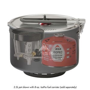 MSR WindBurner® Group Stove System | 2.5L pot shown with 8-oz. IsoPro fuel canister (sold separately)